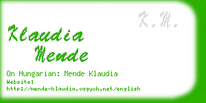 klaudia mende business card